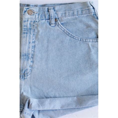 Vintage S S Lee Light Blue Wash High Waisted Rise Cuffed Denim Jean