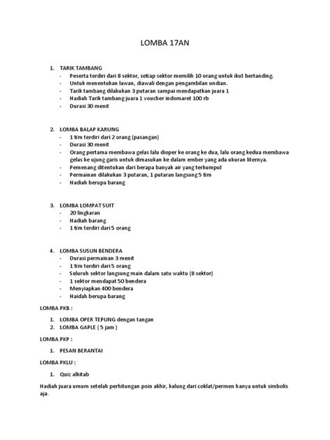Contoh Rundown Lomba 17an Pdf
