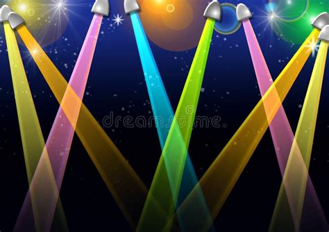 Stage Lights-Cool Colors stock illustration. Illustration of lights ...