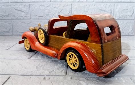 Vintage Wooden Cars, Vintage Handmade Wooden Toy Car, Collectible Car ...