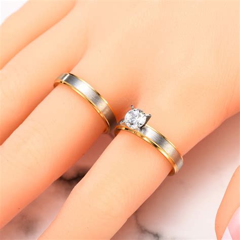 Engravable Frosted Matching Couples Promise Rings In Titanium