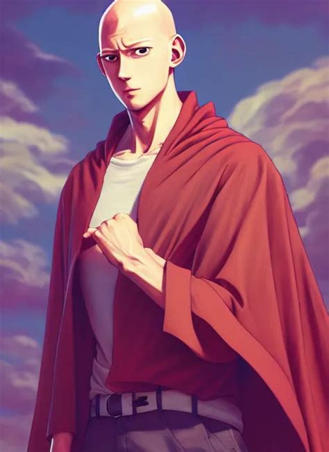 Handsome Saitama Half Body Shot Path Traced Epic Stable Diffusion