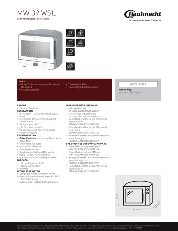 Bauknecht MW 39 WSL Microwave Benutzerhandbuch Manualzz