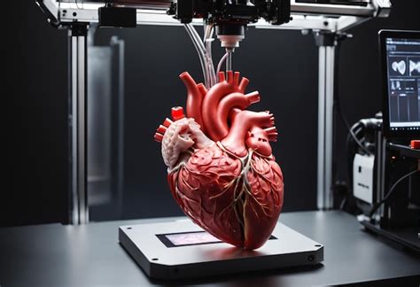 Premium Photo D Printer Prints A Human Heart Generative Ai