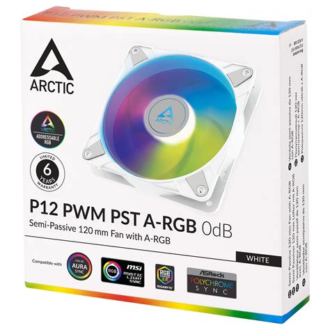 Arctic P12 PWM PST A RGB 0dB blanc Ventilateur boîtier LDLC