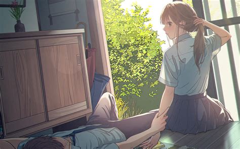 1920x1200 Anime Couple School Love 1080P Resolution ,HD 4k Wallpapers ...