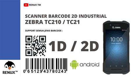 Scanner Barcode Mobile Android Zebra Tc210 Tc21 Industrial