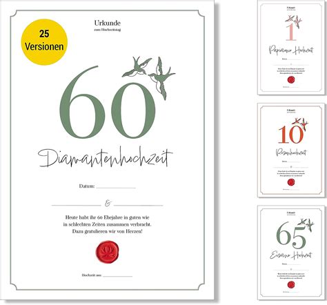 Frank Paperman Geschenk zum 60 Hochzeitstag Ehejubiläum