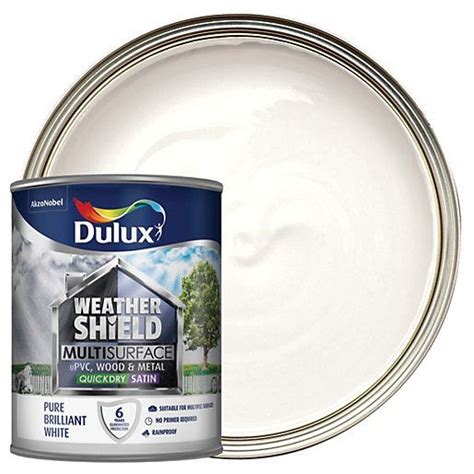 Dulux Weathershield Exterior Multi Surface Quick Dry Satin Paint Pure