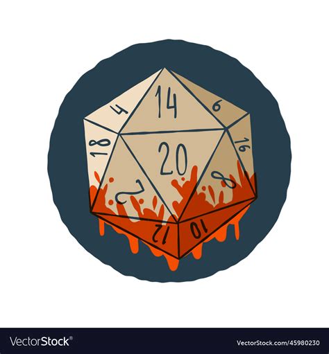 Dice D20 For Playing Dnd Royalty Free Vector Image