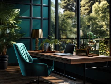 Premium AI Image | Modern office with plants for a refreshing and productive workspace ...