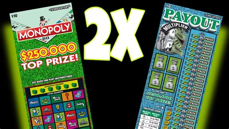 2x Monopoly And Payout Multiplier Texas Lottery Scratch Off Tickets