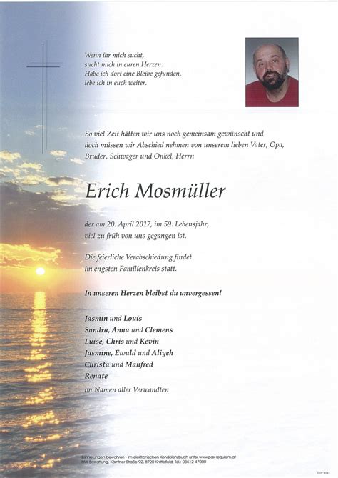 Parte F R Erich Mosm Ller Pax Requiem