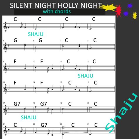 Shaju's Guitar Lessons: Silent night....(with chords) FOR BEGINNERS