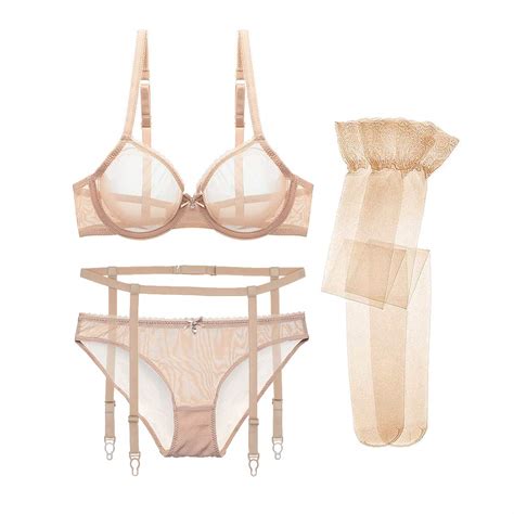 Buy Varsmiss Women See Through Mesh Bra And Thong Set Transparent Sexy