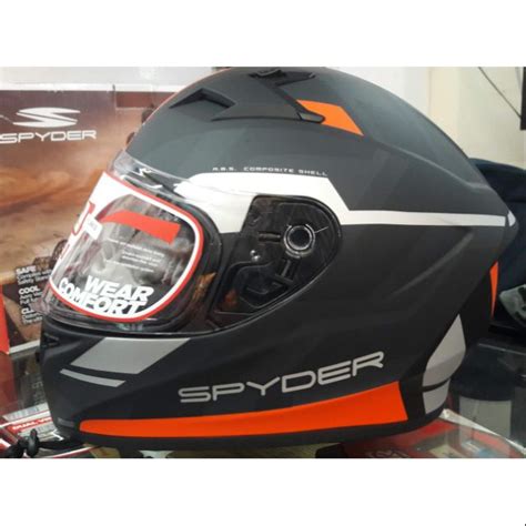 Spyder Phoenix 20 Helmet Matte Black And Orange With Free Nightview