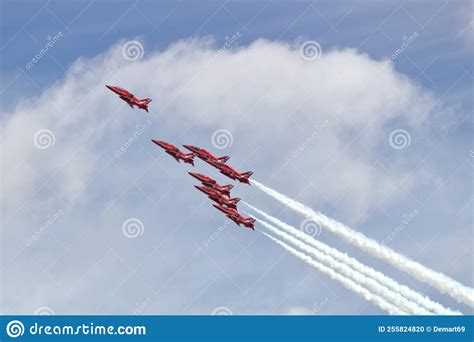 RAF Red Arrows Air Display Editorial Image Image Of International