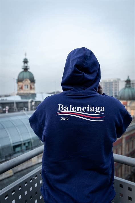 HD wallpaper: blue and white Balenciaga hoodie, apparel, clothing, sweatshirt | Wallpaper Flare