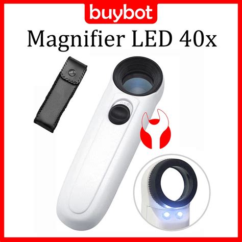 Jual Kaca Pembesar LED 40x Buybot Lampu Lup Lensa Magnifier Handheld