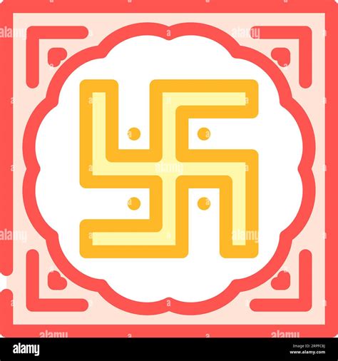 Swastika Hinduism Color Icon Vector Illustration Stock Vector Image