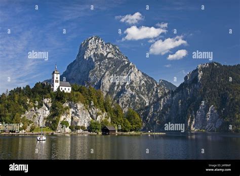 Austria Upper Austria Traunkirchen Traunsee Traunstein Stock Photo