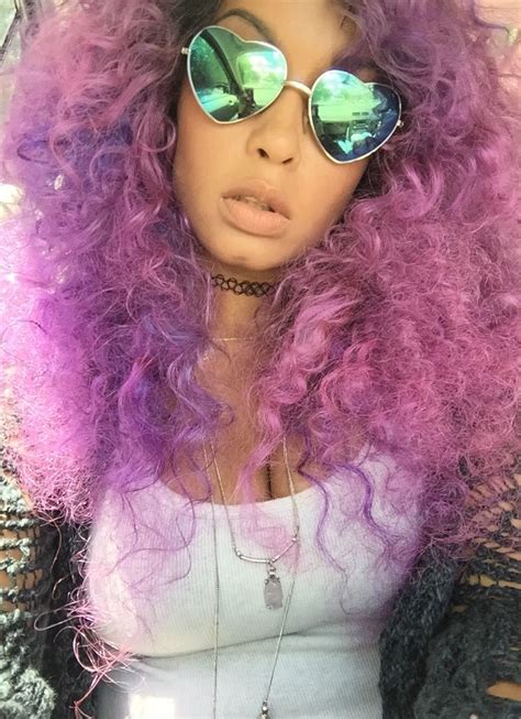 Curly purple hair, Hair color pastel, Purple hair