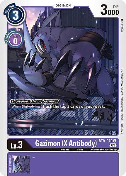 Gazimon X Antibody Bt9 070 Digimoncardgame Wiki Fandom