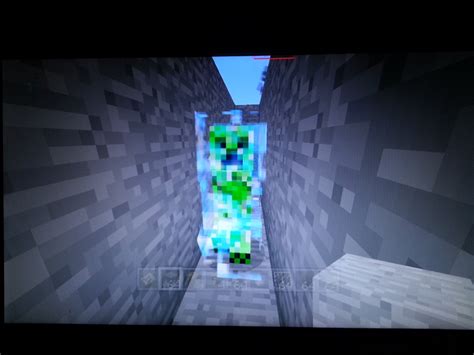 Creeper hit by lightning now he looks like this : Minecraft360