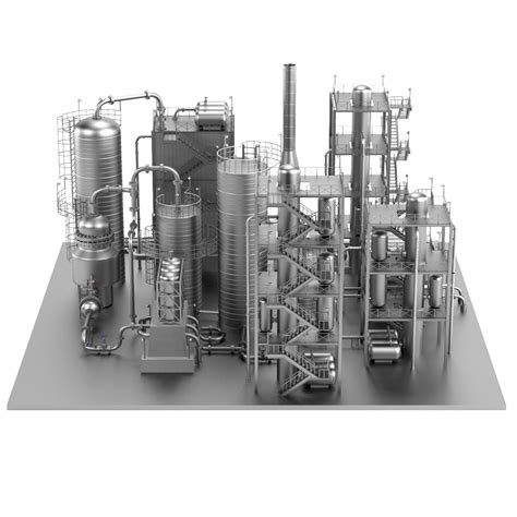 Oil Refinery 3d Model