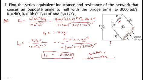 Hay S Bridge Example Problems Electrical Instruments Eim Lec