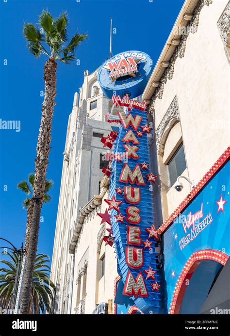 A picture of the sign to the Hollywood Wax Museum, in Hollywood Stock ...