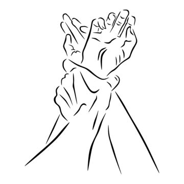 a drawing of a hand reaching up into the air