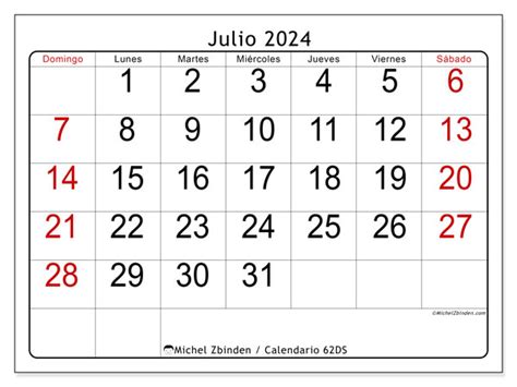 Calendario Julio 2024 62 Michel Zbinden ES