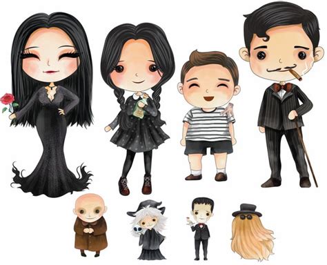 Kit Display Wandinha Familia Addams Cute Baby Pecas Elo