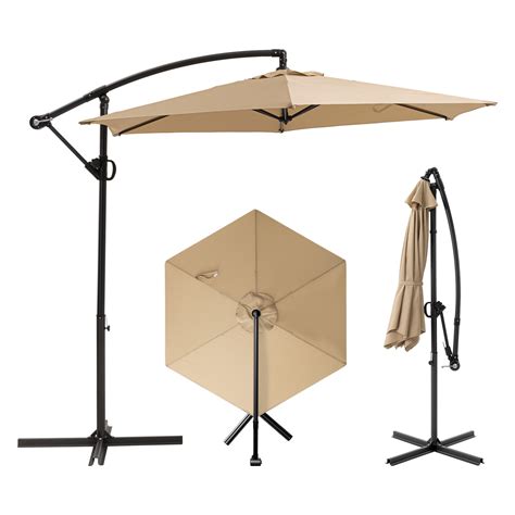 Cosiest 10ft Offset Patio Umbrella Cantilever Hanging Outdoor Umbrella For Market Backyard