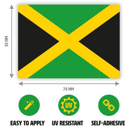 10-20 Jamaican Flag Stickers - 7.4 x 5.2cm - Jamaica Vinyl Stickers – Gobrecht & Ulrich