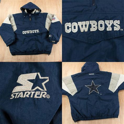 Starter Vtg Starter Pullover Jacket Large Dallas Cowboys Nfl Football