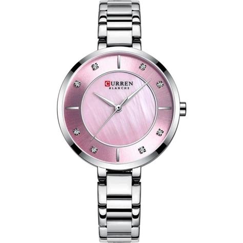 Rel Gio Feminino Luxo Pulseira A O Inoxid Vel Curren S Prata