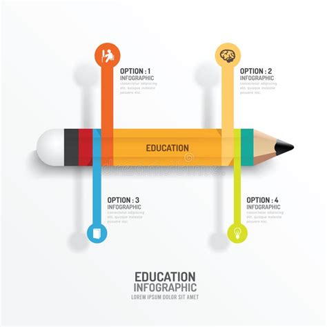 教育铅笔infographics创造性的模板 向量 向量例证 插画 包括有 抽象 例证 头脑的 现代 43364163