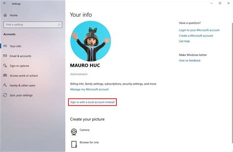 How To Switch To A Local Account From A Microsoft Account On Windows 10