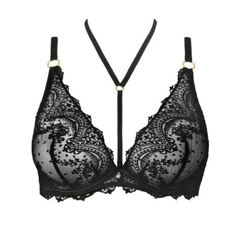 Soutien Gorge Plongeant Armatures Avec Broderies Aubade Ecrin Noir Noir