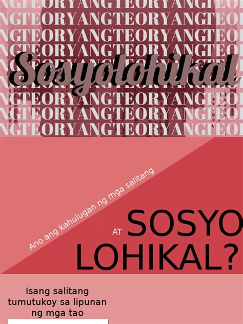 Teoryang Sosyolohikal Pdf