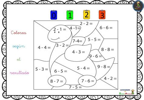 Colorea Por Por Sumas Y Restas 5 Imagenes Educativas