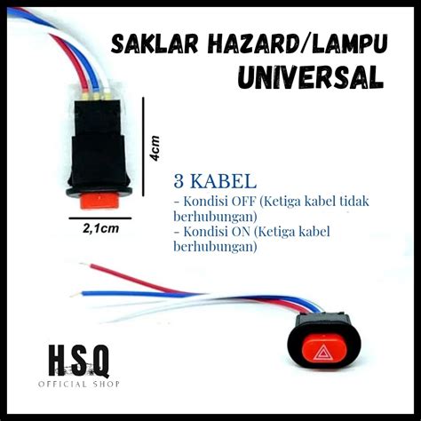 Saklar Hazard Tombol Switch On Off Motor Universal Saklar Tambahan