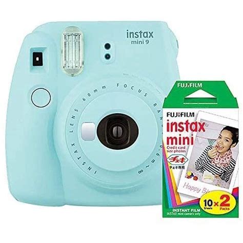 Fujifilm instax Mini 9 câmera instantânea azul gelo pacote duplo