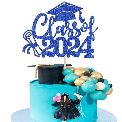 Pcs Graduation Cupcake Toppers Glitter Class Of Diploma