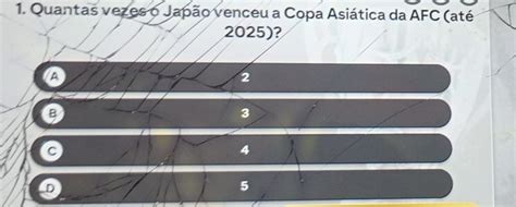 Quantas Vezes O Japão Venceu A Copa Asiática Da Afc - Resolvido:Quantas vezes o Japão venceu a Copa Asiática da AFC (até 2025 ...