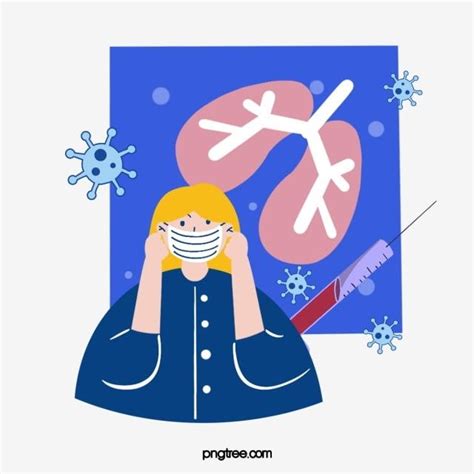 Pneumonia Clipart Transparent Background, Hand Drawn Cartoon Prevention Mask Pneumonia ...