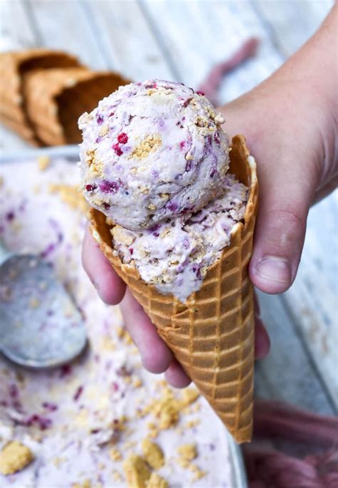 No Churn Blackberry Cheesecake Ice Cream The Quicker Kitchen