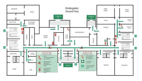 Kindergarten Evacuation Plan Edrawmax Free Editable Template Office